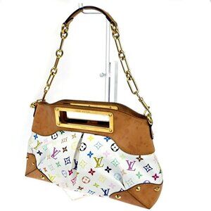 LOUIS VUITTON Judy MM Shoulder Bag Monogram Multi Color White